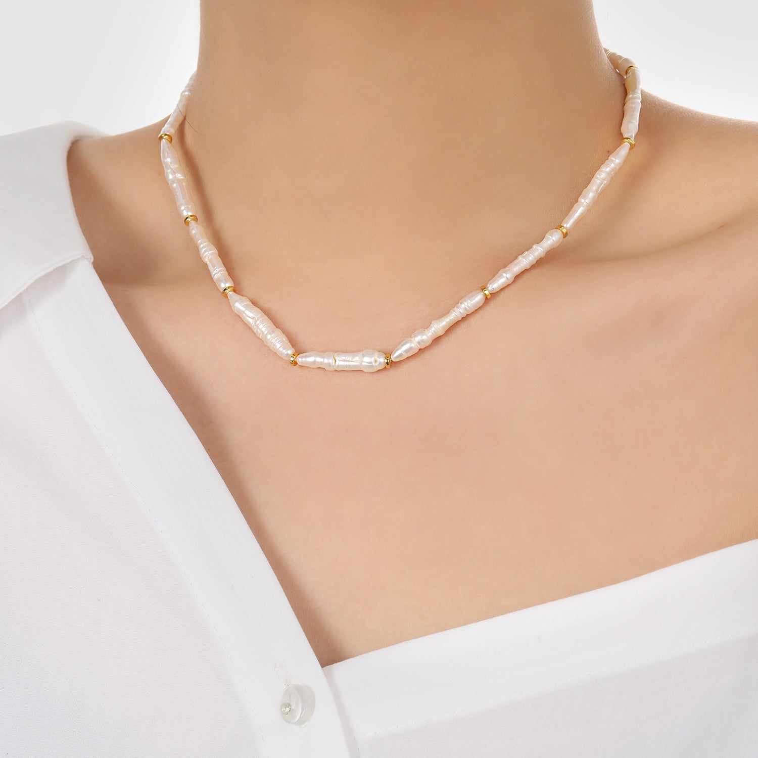 Long Stick Pearls Necklace | Mili