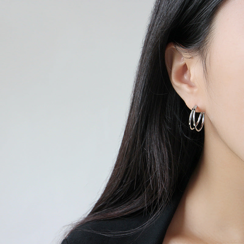 Double Layer Hoop Earrings | Okka