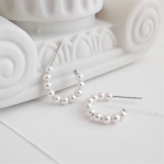 Pearl Hoop Earrings | Sophia