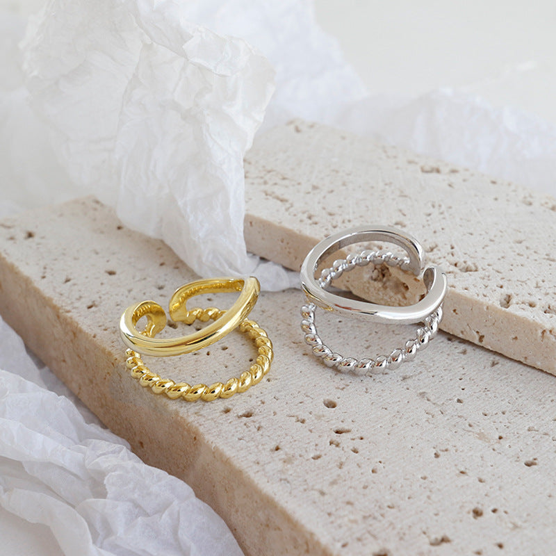 Double Layer Twisted Ring | Cinzia