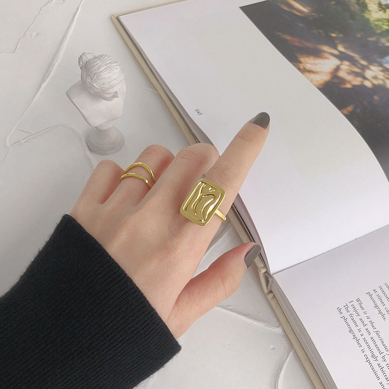 Double Layer Lines Ring | Clarice