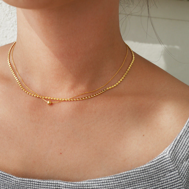 Double Layers Balls Chain Necklace | Nancy