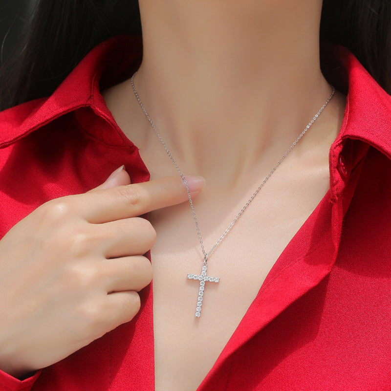 Moissanite Cross Necklace | Lucy