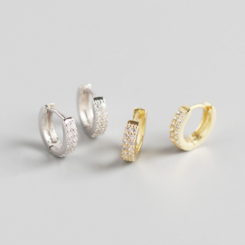 Pave Zirconia Hoop Earrings | Helen