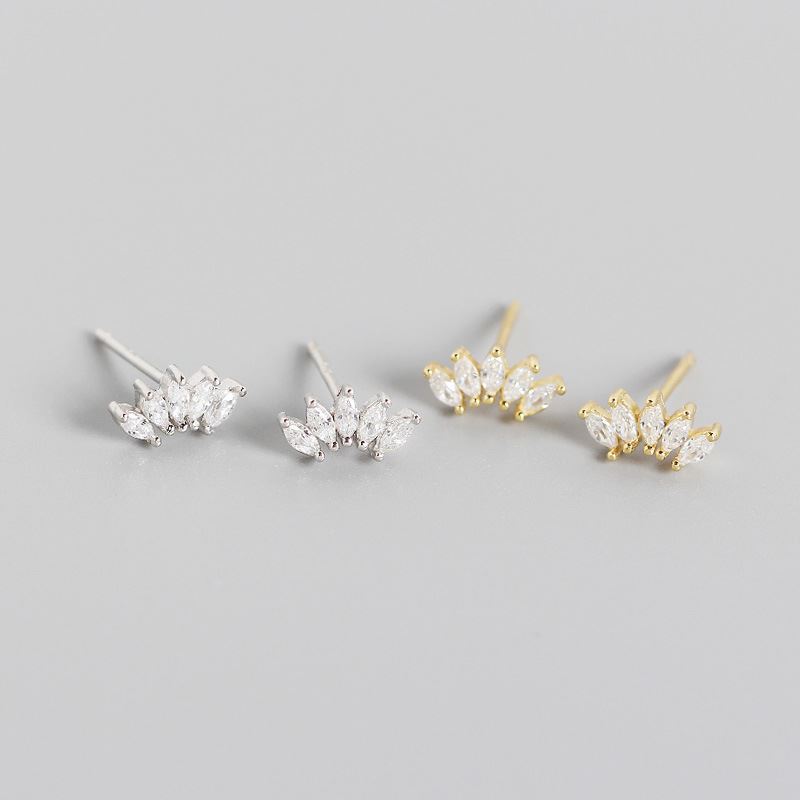 Zirconia Crown Stud Earrings | Enna