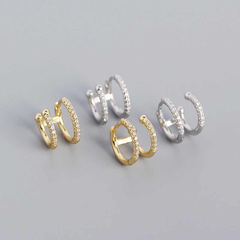 Double Zirconia Hoop Earrings | Antonia