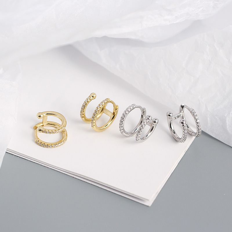 Double Zirconia Hoop Earrings | Antonia